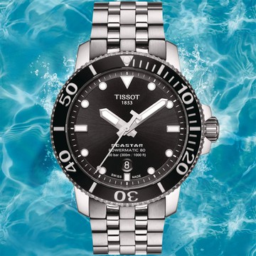 TISSOT天梭 SEASTAR1000 海洋之星 300米 潛水機械腕錶 43mm/T1204071105100