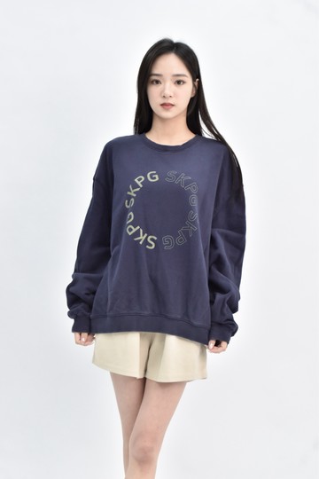 (XL) skullpig 深藍色長袖上衣