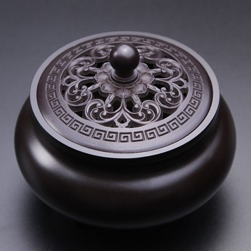 純銅香爐家用室內檀香爐熏香爐茶道香道供佛焚香爐三足盤香爐紅色