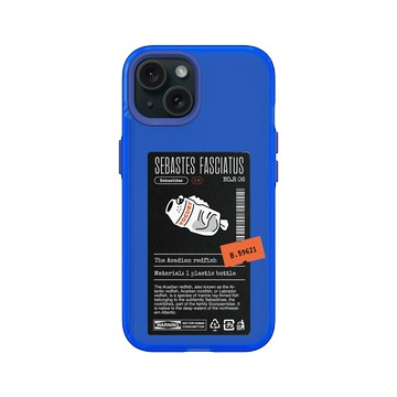 iPhone 15 Clear 激光藍 - Marine Debris - 塑膠瓶條紋平鮋