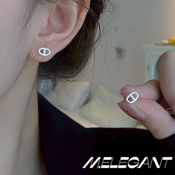 M.e.【24H出貨】通體S999純銀基礎款 豬鼻子耳釘/純銀飾品/純銀耳環/純銀S999/養耳針