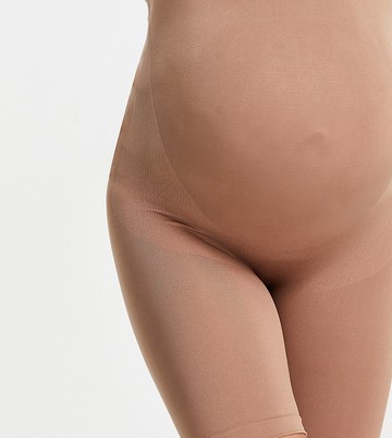 Mamalicious Maternity over the bump shapewear shorts in light brown