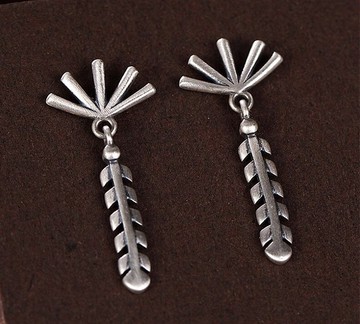 設計師小麥耳垂墜耳環女士新款創意植物耳環泰國