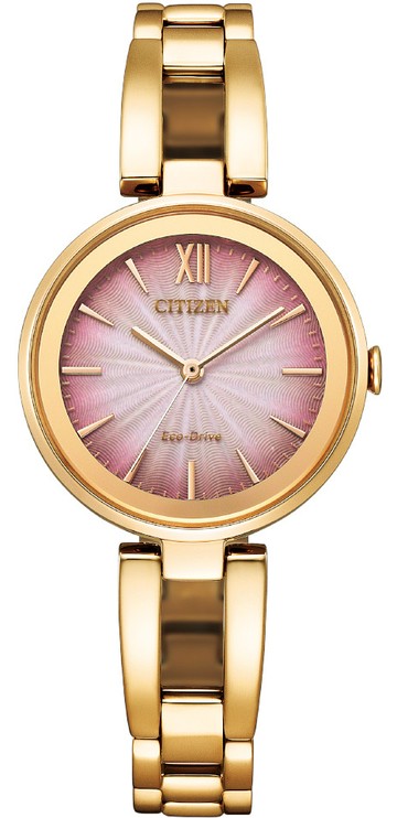 CITIZEN 星辰錶 現代風格光動能腕錶(EM0809-83Z)-28mm-粉紅面鋼帶【刷卡回饋 分期0利率】【APP下單點數13倍送】
