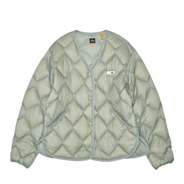 5th STREET｜女裝｜衍逢菱格車線設計羽絨外套｜嫩綠