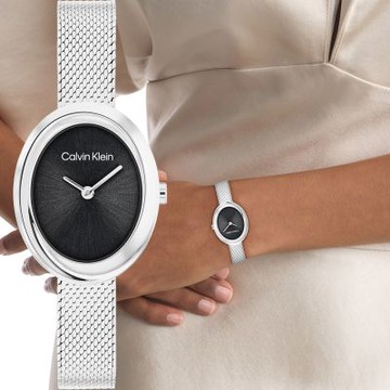 Calvin Klein CK Twisted Bezel系列 時尚雙針米蘭帶女錶 新年開運 送禮推薦-24mm 25100151