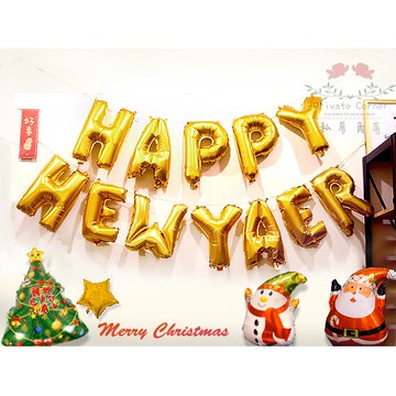 私房角落◎HAPPYNEWYEAR新年快樂鋁箔氣球【EFC0108】2022聖誕老人雪人聖誕樹派對氣球