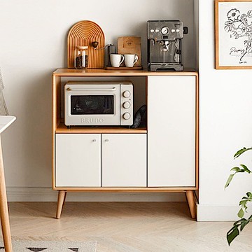 源氏木語暖白拼色實木餐櫃0.9M Y56Q03 (H014384458)