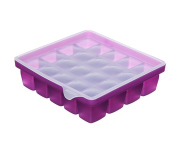 Silipot 矽膠20格製冰盒 含蓋 紫色  140 x 135 x 45mm  1個
