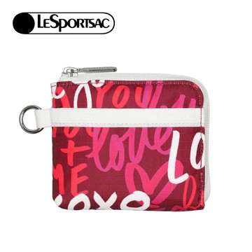 |快速出貨|Lesportsac Slim Wallet 極簡輕薄錢包/ 愛心手繪莓果色
