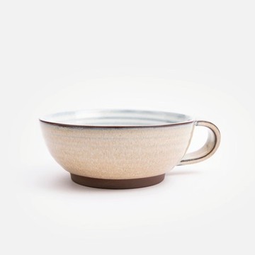 艾禮思陶瓷單耳碗16.5cm 漣漪藍棕