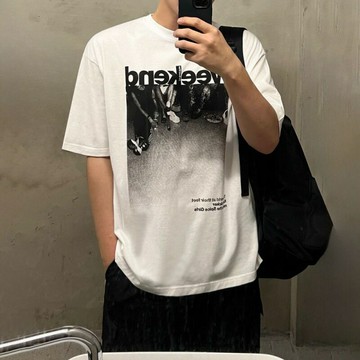 【巴黎精品】T恤短袖上衣-復古字母印花棉質男裝a1fy71