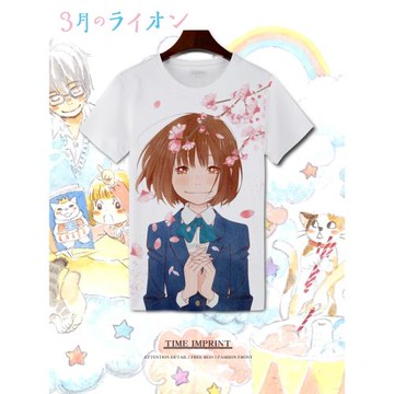 三月的獅子痛衣 桐山零川本日向T恤短袖卡通青少年衣服速干汗衫潮