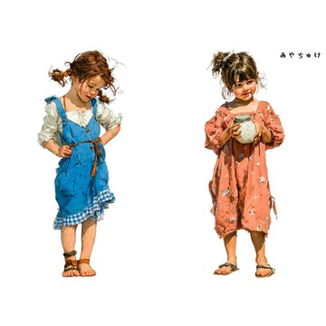 【4 月新品 2】08-127-0103 人物貼紙 田園女孩 B