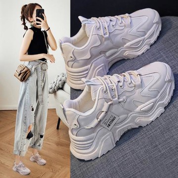 老爹鞋女2025秋季新款女鞋ins潮厚底百搭黑色炸街春秋休閑運動鞋