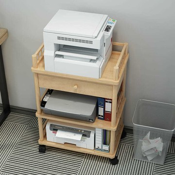 免運 實木 原木置物架 茶几打印機置物架落地多層多功能儲物架木質客廳辦公室靠墻收納架層架可開發票 全館五折 工廠現貨直銷 新品特價 b8253