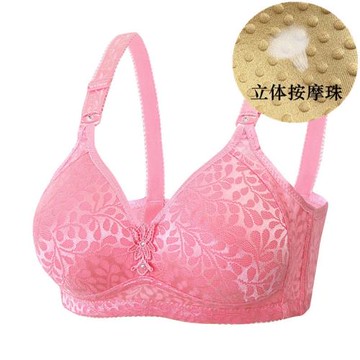 中年按摩全棉中老年薄款內衣媽媽文胸舒適聚攏夏季大碼無鋼圈胸罩