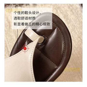 2026春夏季新款度假風舒適沙灘羅馬鞋一字扣帶韓式 夾趾 平底涼鞋 女  DFGH
