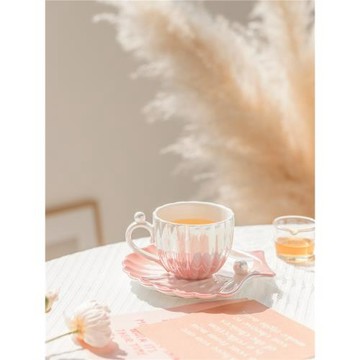 珍珠 陶瓷咖啡杯ins風杯子設計小眾水杯下午茶馬克杯杯碟套裝