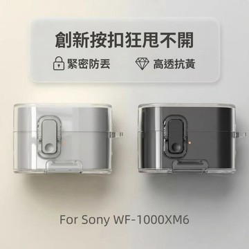適用SONY索尼 WF-1000XM6 耳機保護套 耳機殼 新款索尼XM6 隱形支架 TPU軟殼 透明保護殼 自動彈蓋