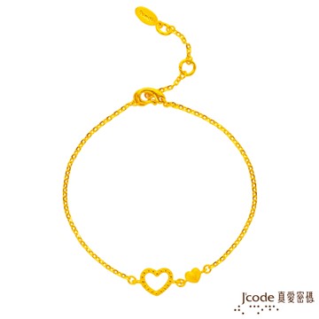 J code真愛密碼金飾 兩心相依黃金手鍊