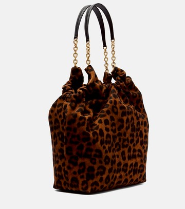 DeMellier Miami leopard-print suede shoulder bag
