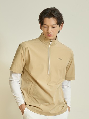 Short-sleeve anorak jumper men's Golf [beige]