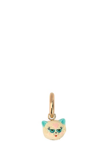Valentino Garavani Multicolor Metal And Nylon Le Chat De La Maison Earring