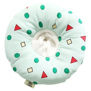 加大防潑水防舔圈寵物頭套  綠色菱格  1個  XL(35~42cm)