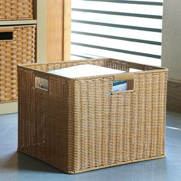 ins風日式收納筐浴室仿藤編收納籃廚房雜物收納盒客廳整理儲物筐