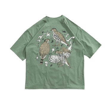 【島國神話】大落肩短T恤｜鳳頭蒼鷹
