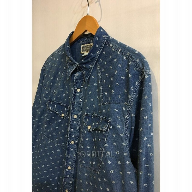 希少】極美品 RRL BLACK INDIGO STAR WESTERN SHIRT ダブルアールエル ...