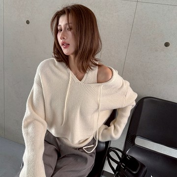 【HARPER】兩件式針織背心+連帽抽繩上衣 | 現貨  兩件式 針織背心 連帽上衣【CLE28447H】