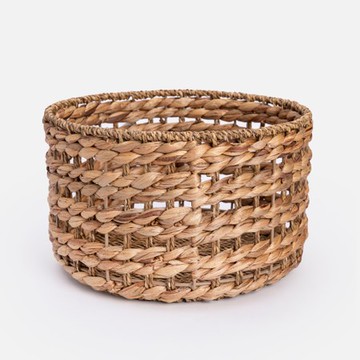 艾禮思手工編織海草收納籃 水葫蘆圓形