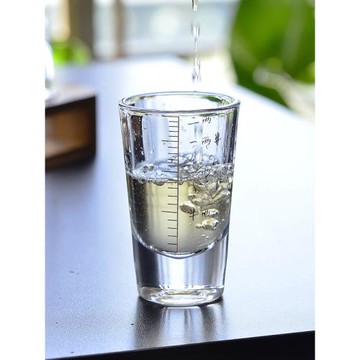 描金白酒杯2兩家用帶刻度高檔二兩酒具洋酒杯子分酒器玻璃杯套裝