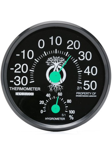 Neighborhood - round-frame thermohygrometer - unisex - Acrylonitrile Butadiene Styrene (ABS) - One Size - Black