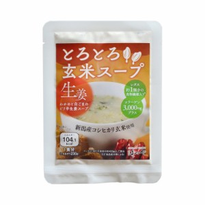 とろとろ玄米スープ わかめと白ごまのピリ辛生姜スープ 1食分×48袋 まつや