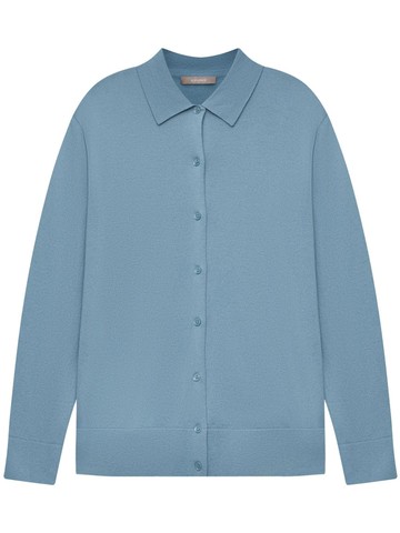 12 STOREEZ - classic-collar merino wool cardigan - women - Merino - XXS - Blue