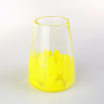 黃色斑點小花瓶 手作玻璃 純手工吹製