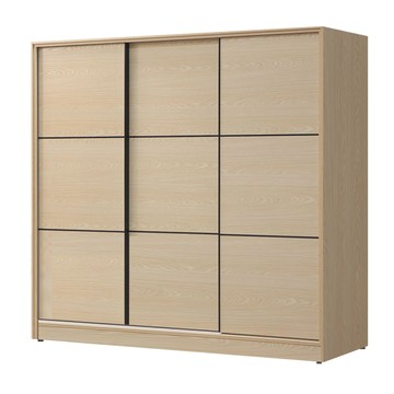 文創集 萬斯7.5尺推門衣櫃(內含穿衣鏡面)