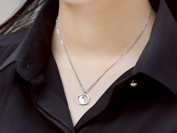 回頭的貓項鍊 - 貓咪小印章系列-抗敏醫療鋼