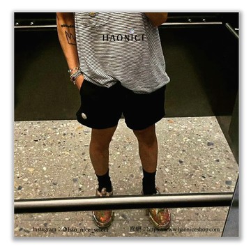 【HAO NICE】100%韓國正品 PEACEMINUSONE權志龍GD刺繡小雛菊短褲 海灘褲 運動褲