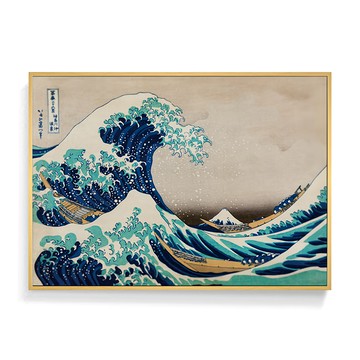 BOLUO GALLERY 菠蘿選畫所 掛畫 APUP4601D 神奈川沖浪裏  59.4 x 42cm  木色