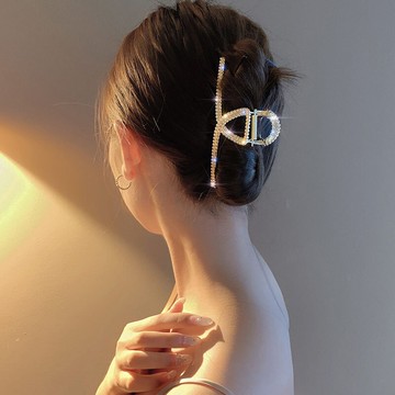 高級感珍珠發夾大號頭發抓夾女氣質后腦勺盤發鯊魚夾韓國夾子頭飾