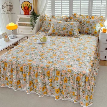 全棉床罩床裙式單件純棉床套1.8m保護套防塵罩1.5米花邊床單