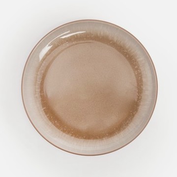 查莉陶瓷平盤21.6cm 渲紋淺棕