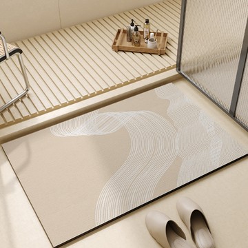 AFAMIC 艾法 橡膠珪藻土防滑軟地墊  60 x 40cm  北歐風 米色  1個