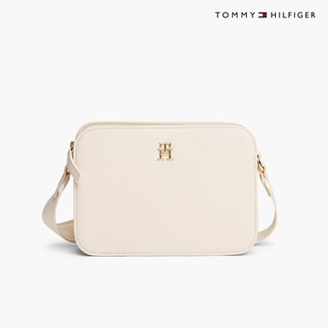 【Tommy Hilfiger】標誌飾帶相機包_棕色