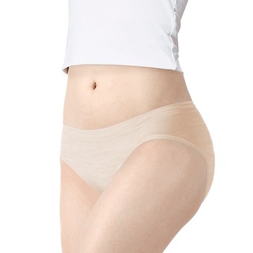 【高衩花紗】抗菌無縫內褲-中低腰 - M / 裸沙膚