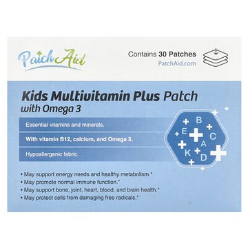 PatchAid, 含 Omega 3 的兒童多維生素加貼片，30 片貼片